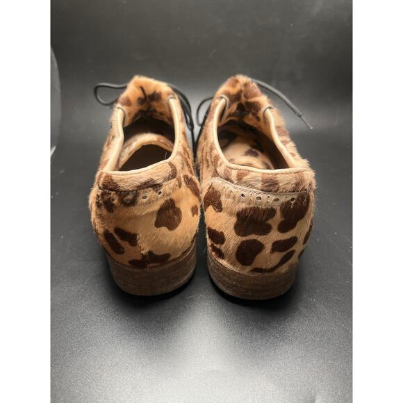 RARE Handmade Leopard Print Leather Sole Walter Genuin 7 Luxury Fur Golf Shoes - Picture 4 of 13
